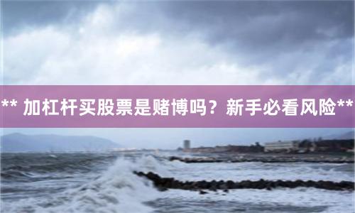 ** 加杠杆买股票是赌博吗？新手必看风险**